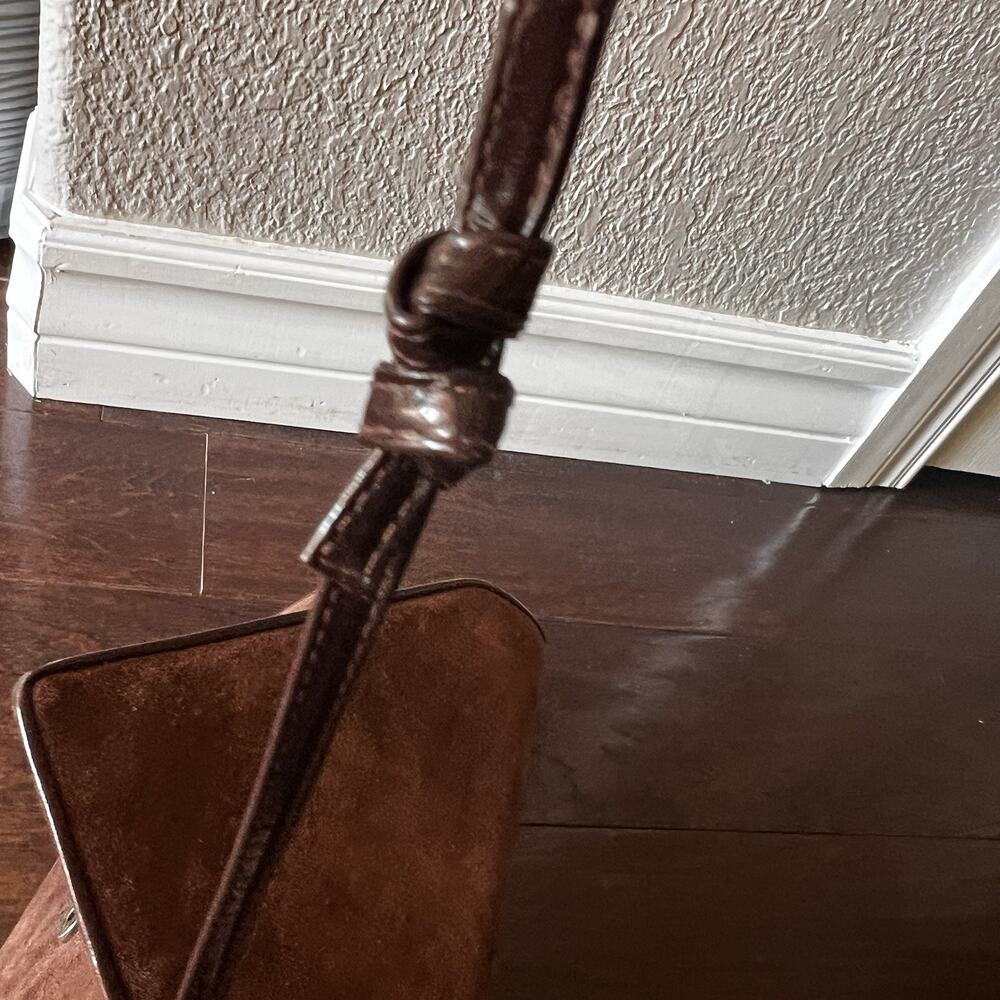 Scepi Women Purse Made In Italy Brown Leather Suede VTG Crossbody Shoulder Bag - Picture 10 of 12